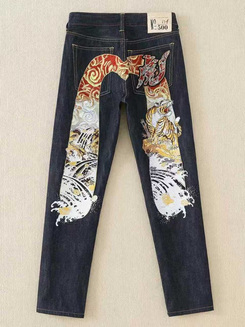 Evisu Men's Dark Blue Denim Jeans
